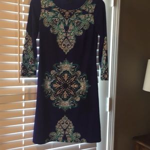 INC size xs Dress 3/4 sleeves; Blue with detailing